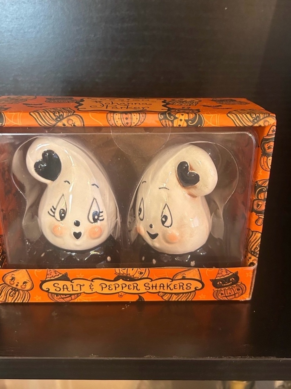 Joanna Parker Halloween White Ghost Salt & Pepper Shakers - Picture 2 of 2